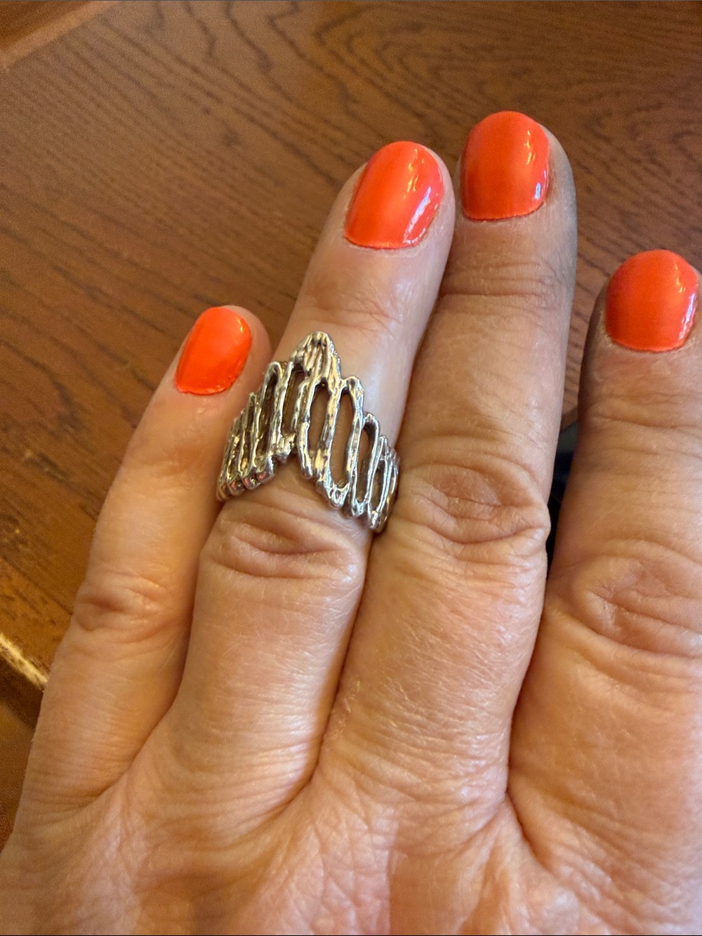 Source Unknown Silver Wave Openwork Ring - Picture 6 of 6
